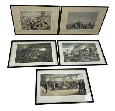 Lot 560 - A GROUP OF FIVE 19TH CENTURY MILITARY THEMED PRINTS