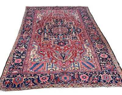 Lot 455A - A LARGE ANTIQUE TURKISH RUG, 

345CM X 235CM