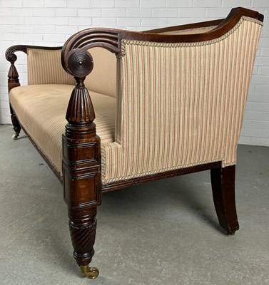 Lot 466 - A LARGE 19TH CENTURY GEORGE III DESIGN SETTEE...