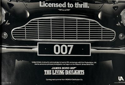 Lot 347 - JAMES BOND 'THE LIVING DAYLIGHTS 'LICENSE TO THRILL' 1986 FILM POSTER