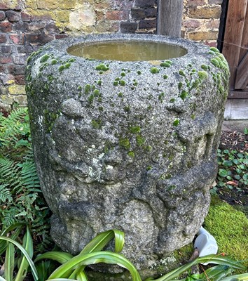 Lot 490 - A LARGE AND UNUSUAL JAPANESE STONE CISTERN...