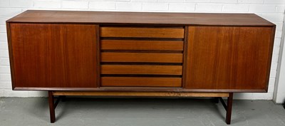 Lot 495 - A 1960'S DANISH TEAK SIDEBOARD, 

Sliding...