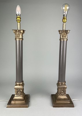 Lot 510 - A PAIR OF CORINTHIAN COLUMN LAMPS (2)