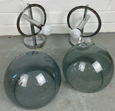 Lot 531 - A PAIR OF MID-CENTURY STYLE CHROME TABLE LAMPS...