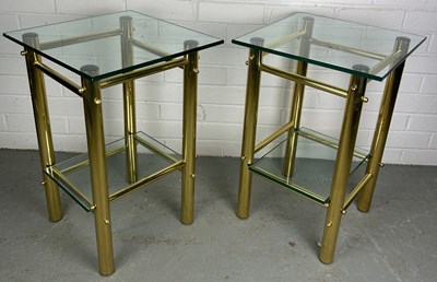 Lot 540 - A PAIR OF HOLLYWOOD REGENCY STYLE BEDSIDE...