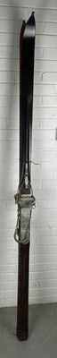 Lot 550 - A PAIR OF BLACK ANTIQUE SKIS (2)