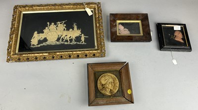 Lot 242 - FOUR ANTIQUE FRAMED WAXWORKS