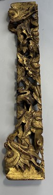 Lot 182 - A CHINESE GILT WOOD WALL CARVED PANEL