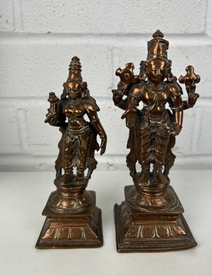 Lot 24 - A PAIR OF EARLY 20TH CENTURY COPPER FIGURES OF...