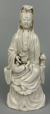 Lot 83 - A 19TH CENTURY CHINESE BLANC DE CHINE FIGURE...