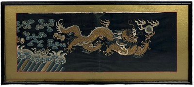 Lot 94 - A 19TH CENTURY CHINESE EMBROIDERED SILK PANEL...