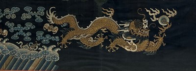 Lot 94 - A 19TH CENTURY CHINESE EMBROIDERED SILK PANEL...