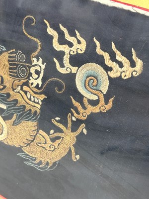 Lot 94 - A 19TH CENTURY CHINESE EMBROIDERED SILK PANEL...