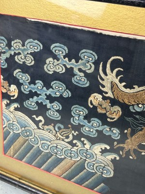 Lot 94 - A 19TH CENTURY CHINESE EMBROIDERED SILK PANEL...