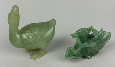 Lot 115 - TWO MID 20TH CENTURY JADE FIGURES OF...