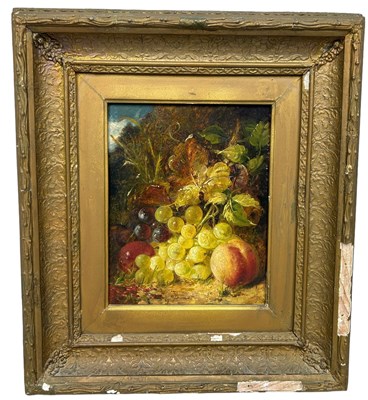 Lot 401 - PROBABLY FRENCH SCHOOL, 19TH CENTURY: AN OIL PAINTING ON CANVAS BOARD STILL LIFE DEPICTING FRUIT