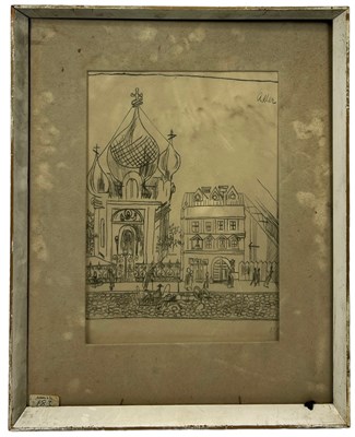 Lot 501 - JANKEL ADLER (POLISH 1895-1949): A TRANSFER DRAWING ON PAPER TITLED 'LONDON SCENE'