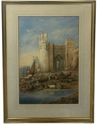 Lot 466 - TWO PAINTINGS AND A PENCIL DRAWING AFTER DAVID ROBERTS R.A. (SCOTTISH 1796-1864)