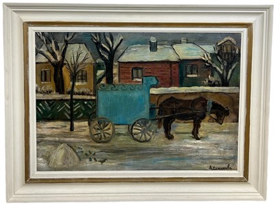 Lot 394A - EASTERN EUROPEAN SCHOOL: AN OIL PAINTING ON CANVAS BOARD TITLED 'WINTER IN SOPHIA'