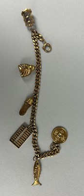 Lot 17 - A CHINESE 14CT GOLD CHARM BRACELET