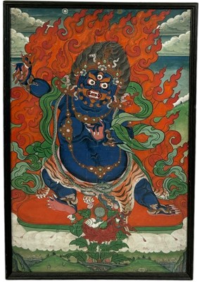 Lot 23A - A CHINESE 19TH CENTURY THANGKA DEPICTING THE...