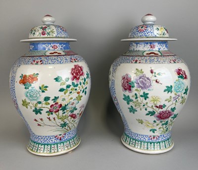 Lot 23B - A PAIR OF CHINESE 19TH CENTURY BALUSTER VASES...