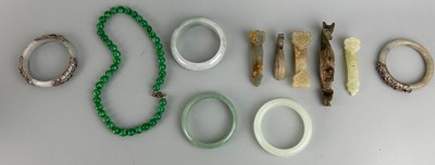 Lot 50 - A COLLECTION OF FIVE CHINESE JADE OR STONE...