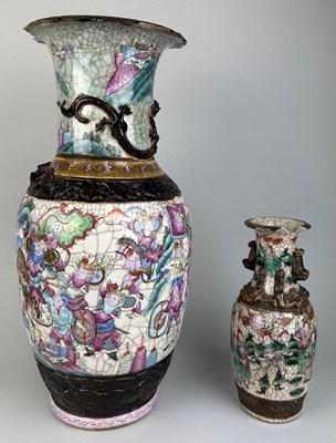 Lot 55 - A PAIR OF CHINESE CRACKLE GLAZED VASES, 

46cm...