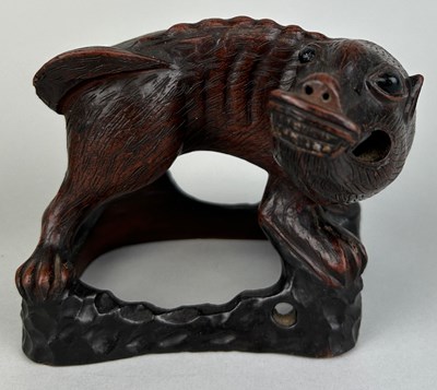 Lot 61 - A CHINESE METAL FIGURE OF A LION, 

13cm x 11cm