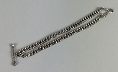 Lot 195 - A STERLING SILVER ALBERT CHAIN