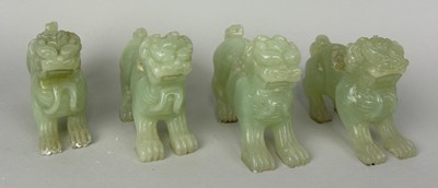 Lot 97 - A GROUP OF FOUR CHINESE JADE LIONS (4), 

10cm...