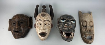 Lot 121A - A GROUP OF FOUR AFRICAN TRIBAL MASKS (4)