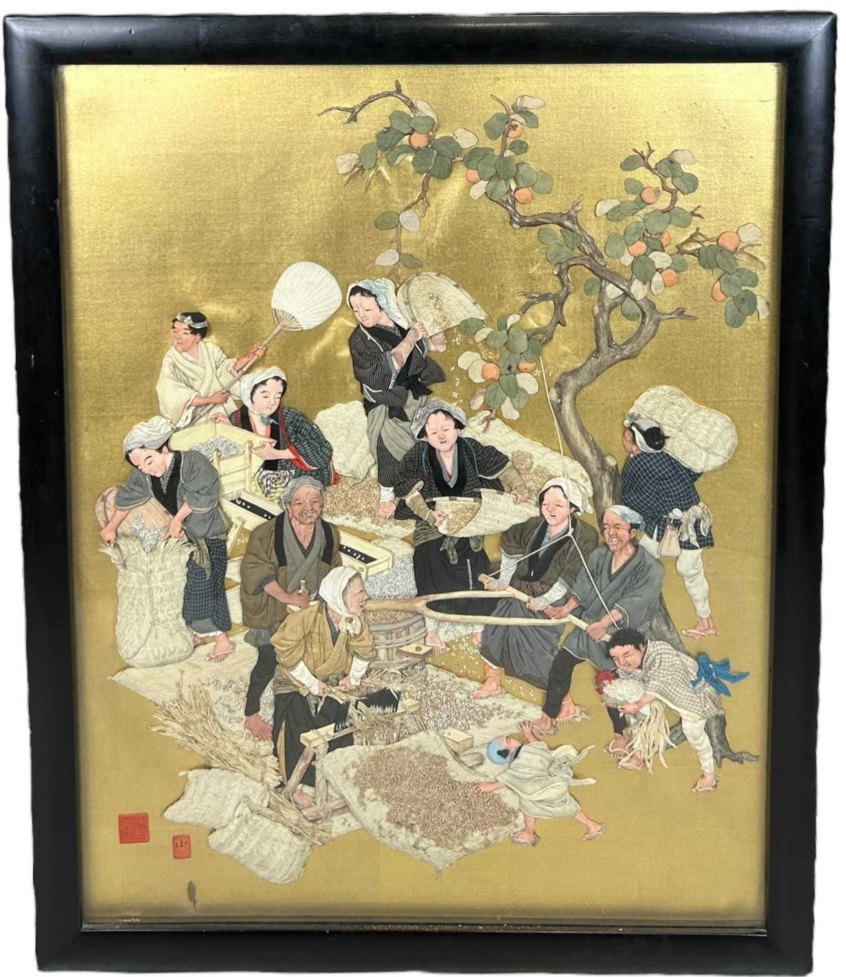 Lot 144 - A 19TH CENTURY JAPANESE MEIJI PERIOD SILK WORK...