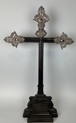 Lot 156 - A LARGE WOODEN CROSS POSSIBLY 19TH CENTURY...