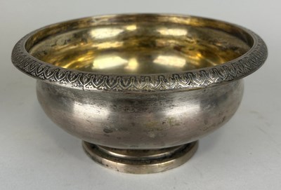 Lot 157 - A FOREIGN SILVER BOWL WITH GILT INTERIOR,...