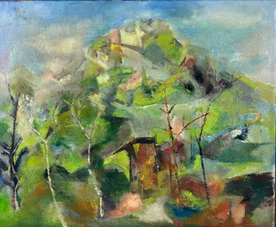 Lot 204 - A LARGE OIL ON CANVAS PAINTING DEPICTING AN....