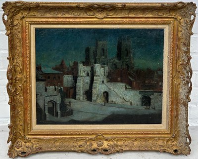 Lot 253 - AN OIL ON CANVAS PAINTING DEPICTING A...