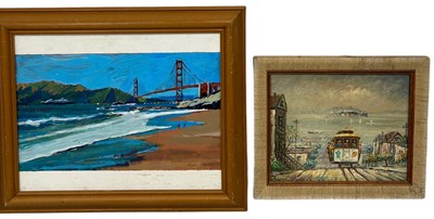 Lot 267 - TWO OIL PAINTINGS ON BOARD DEPICTING LOS...