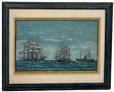 Lot 280 - A 20TH ENTURY SEASCAPE WITH SAILING VESSELS...