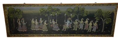 Lot 337 - A LARGE INDIAN PAINTING ON LINEN

182cm x 59cm