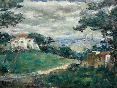 Lot 391A - SIGFRID ULLMAN (SWEDISH 1886-1960): AN OIL PAINTING ON CANVAS DEPICTING A LANDSCAPE SCENE