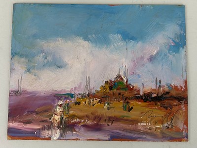 Lot 346 - KEN MORONEY (1949-2018) AN OIL ON BOARD...