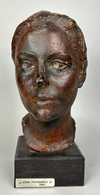 Lot 391B - JOHN PRANGNELL: A PATINATED PLASTER BUST OF A LADY