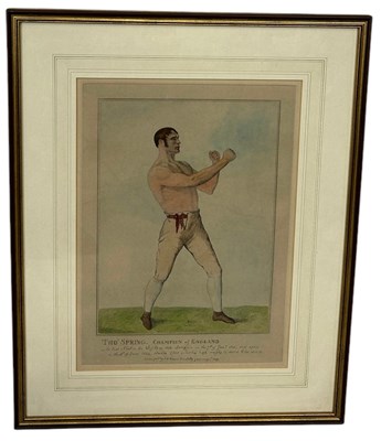 Lot 371 - BOXING / PUGILIST INTEREST: A HAND COLOURED...