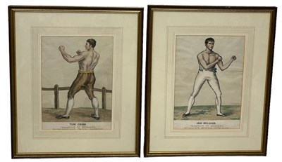 Lot 375 - BOXING / PUGILIST INTEREST: TWO HAND COLOURED...