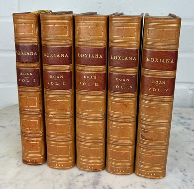 Lot 376 - PIERCE EGAN: 'BOXIANA' LEATHER BOUND IN FIVE...