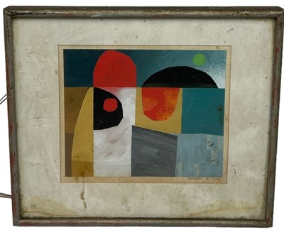 Lot 380 - A MODERNIST OIL PAINTING ON PAPER SIGNED...