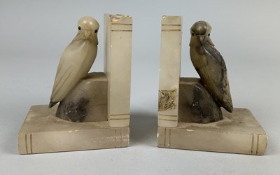 Lot 1224 - A PAIR OF ART DECO BUDGIE BOOKENDS