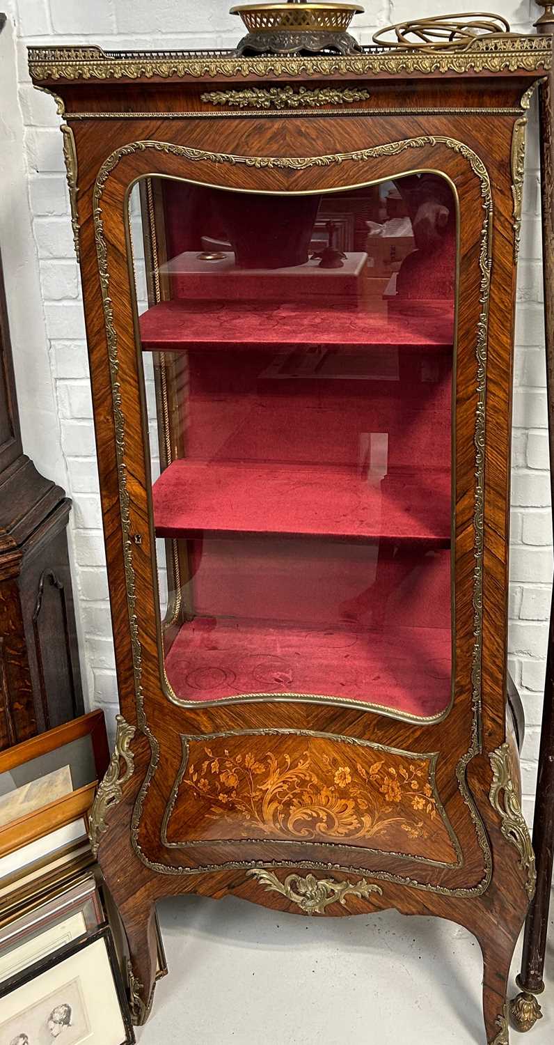 Lot 458 - A 19TH CENTURY FRENCH VITRINE CABINET WITH...