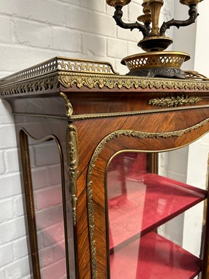 Lot 458 - A 19TH CENTURY FRENCH VITRINE CABINET WITH...
